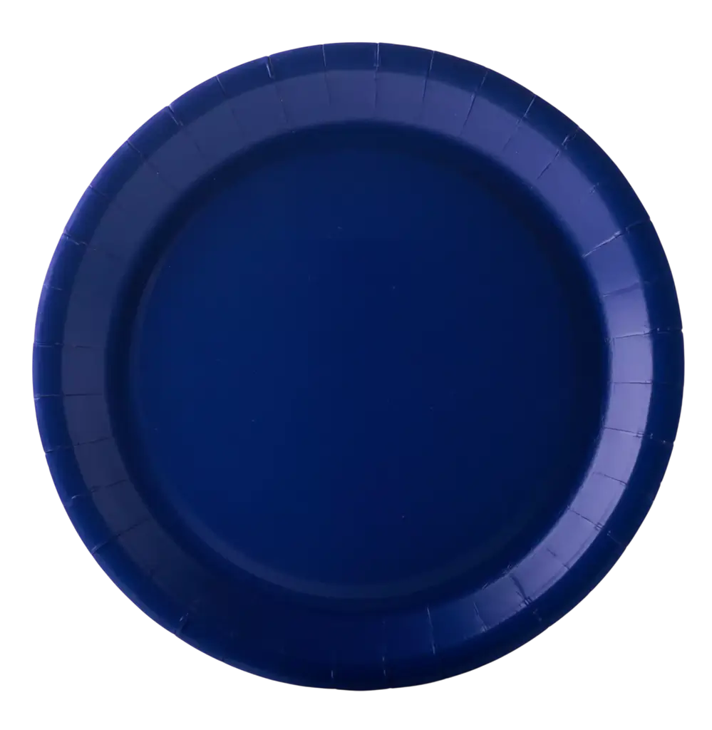 Round Paper Plates 18 cm Navy Blue – Party Tableware