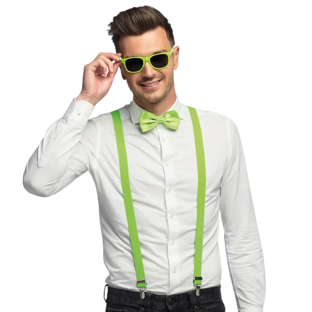 Fluorescent party and fancy dress accessories kit - Fluorescent green