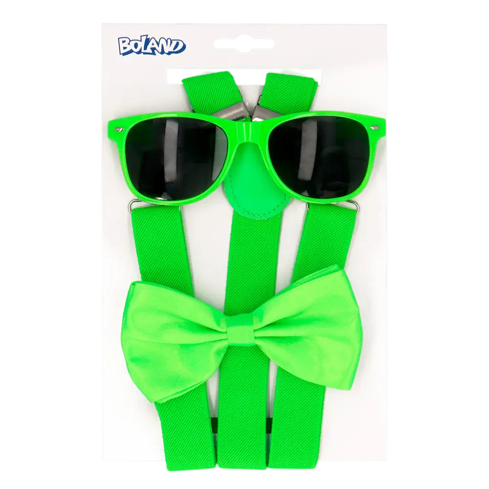 Fluorescent party and fancy dress accessories kit - Fluorescent green