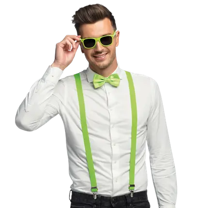 Fluorescent party and fancy dress accessories kit - Fluorescent green