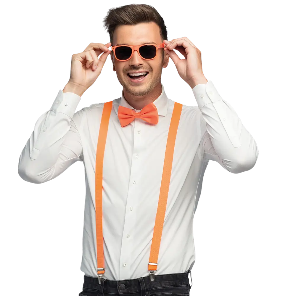 Fluorescent party and fancy dress accessories kit - Fluorescent orange