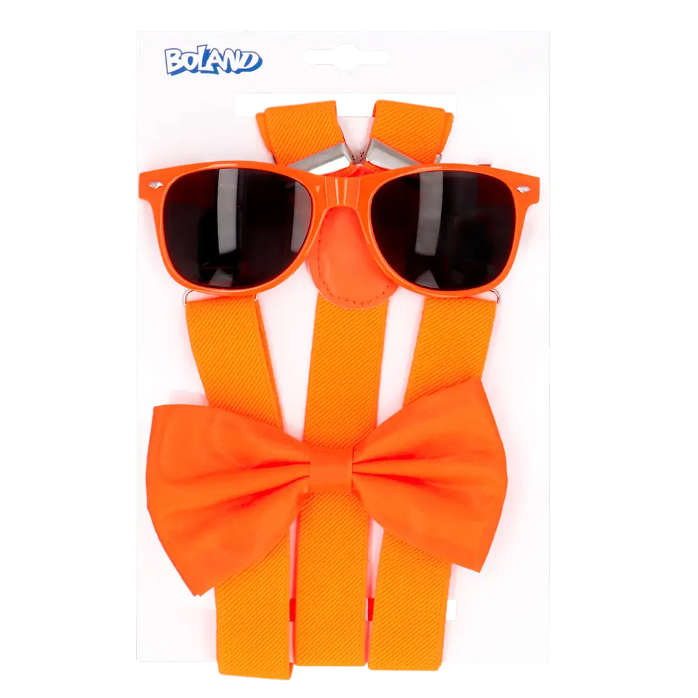 Fluorescent party and fancy dress accessories kit - Fluorescent orange