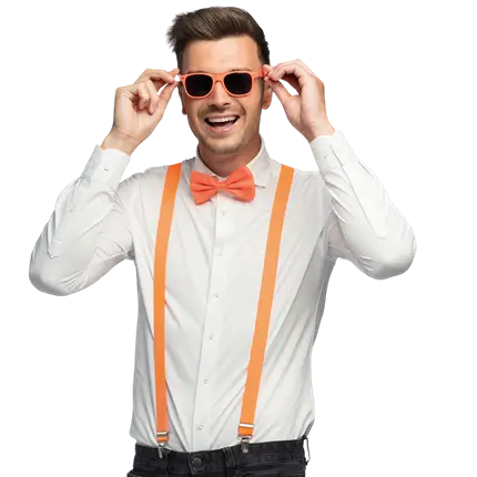 Fluorescent party and fancy dress accessories kit - Fluorescent orange