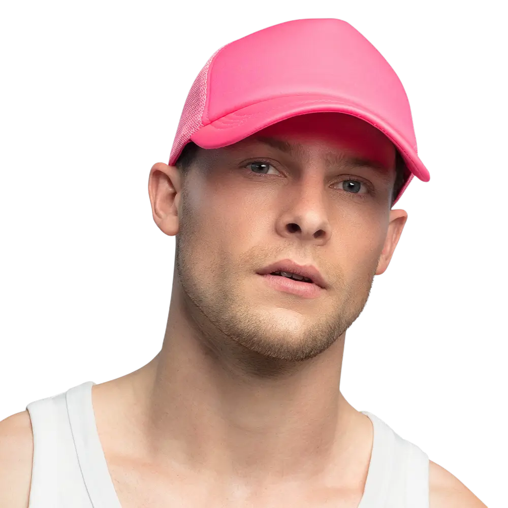 Fluorescent party and fancy dress cap - Fluorescent pink