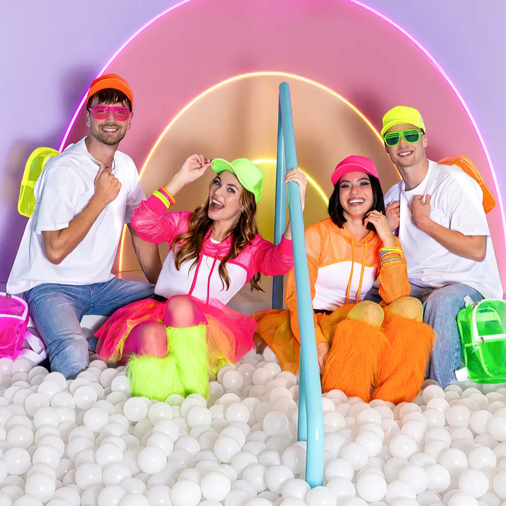 Fluorescent party and fancy dress cap - Fluorescent pink
