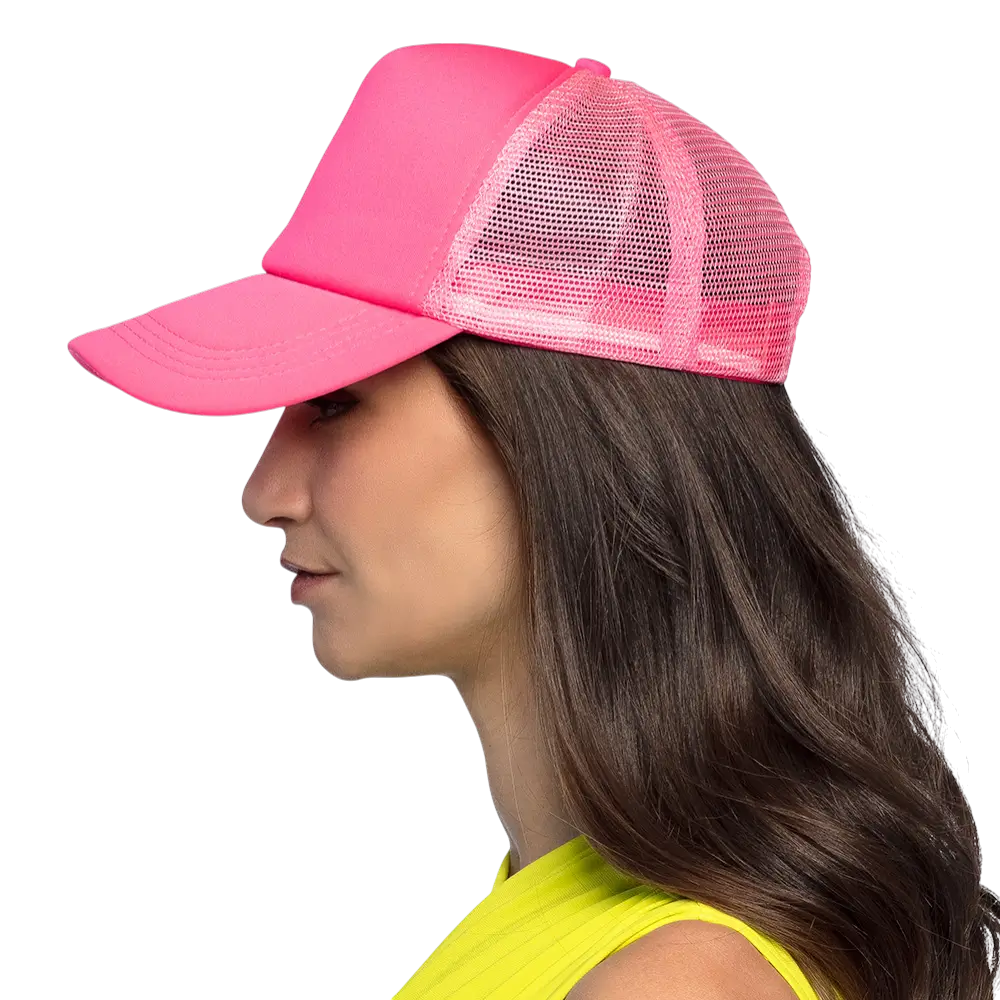 Fluorescent party and fancy dress cap - Fluorescent pink