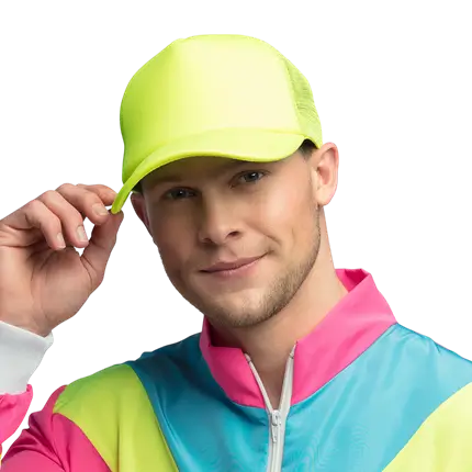 Fluorescent party and fancy dress cap - Fluorescent yellow