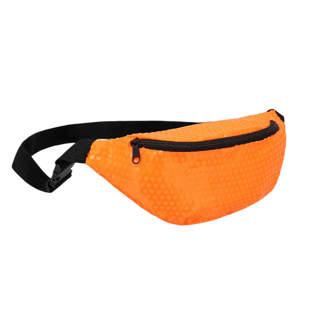 Sequin fanny pack for parties and fancy dress - Fluorescent orange