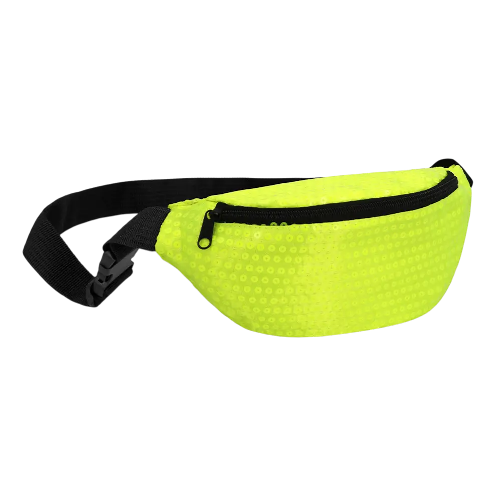 Sequin fanny pack for parties and fancy dress - Fluorescent yellow
