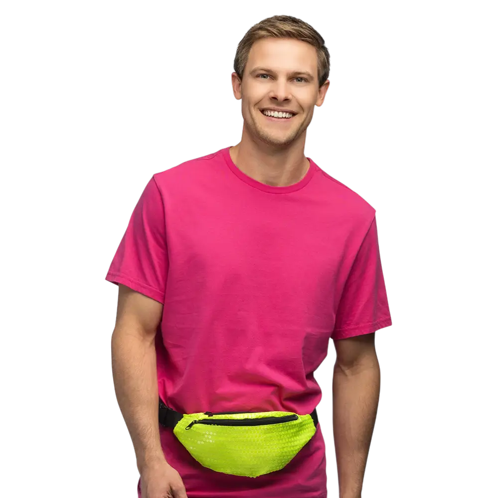 Sequin fanny pack for parties and fancy dress - Fluorescent yellow