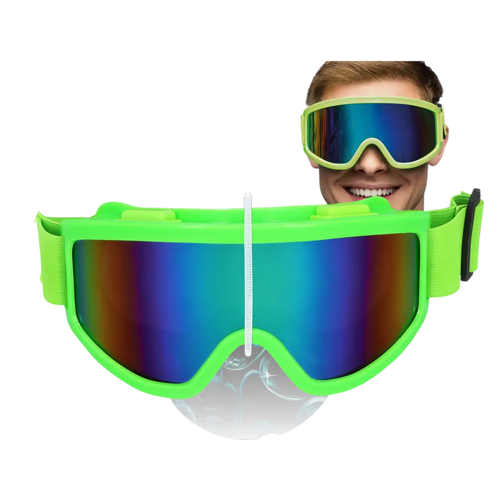 Ski goggles for parties and fancy dress - Fluorescent green