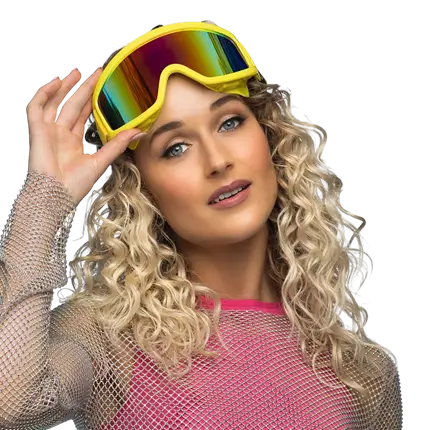 Ski goggles for parties and fancy dress - Fluorescent yellow