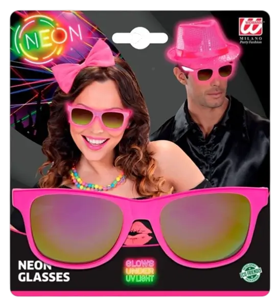 80s neon pink glasses - Revo effect mirror lenses