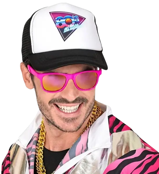 80s neon pink glasses - Revo effect mirror lenses