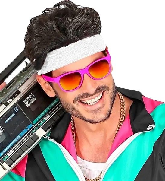 80s neon pink glasses - Revo effect mirror lenses