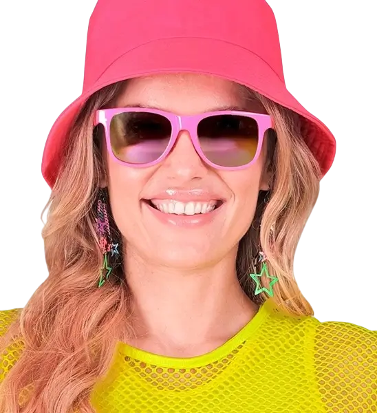 80s neon pink glasses - Revo effect mirror lenses