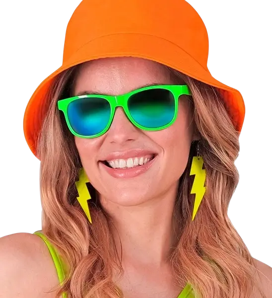 80s neon green glasses - Revo effect mirror lenses