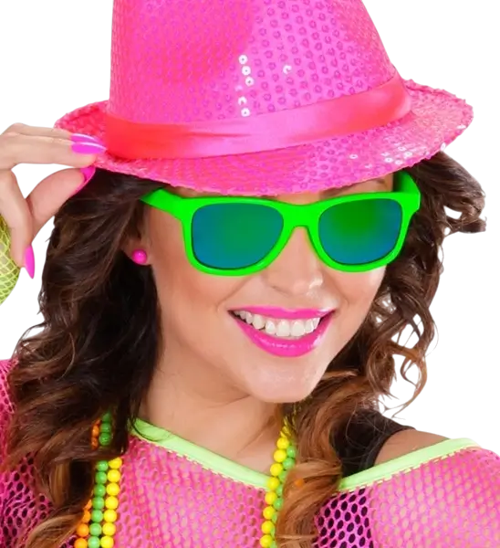 80s neon green glasses - Revo effect mirror lenses