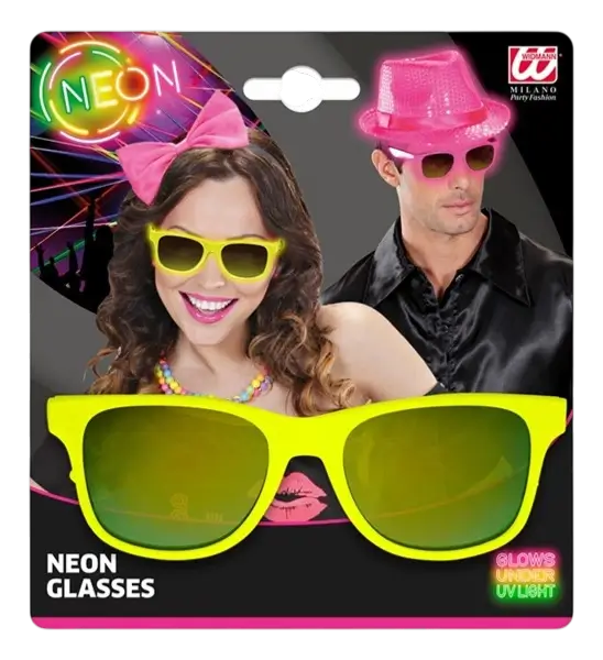 80s neon yellow glasses - Revo effect mirror lenses