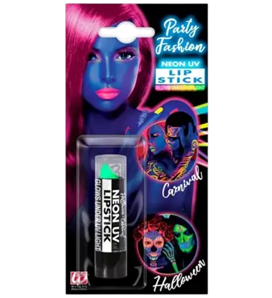 UV Fluorescent Green Lipstick - Halloween Carnival Face Makeup - 6 ml