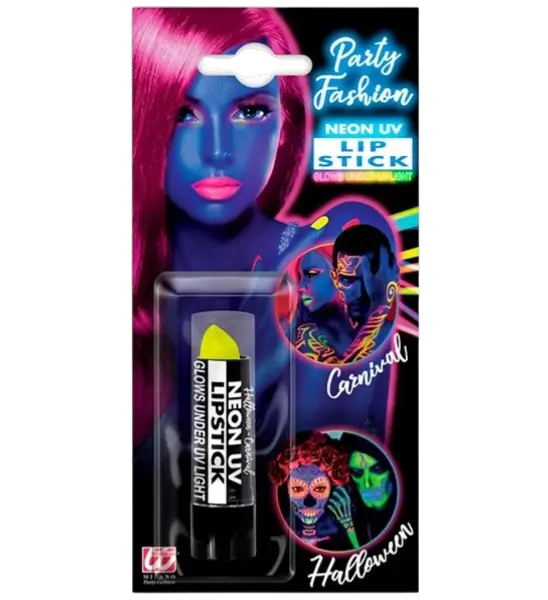 Lipstick Fluorescent Yellow UV - Halloween Carnival Face Makeup - 6 ml