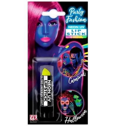 Lipstick Fluorescent Yellow UV - Halloween Carnival Face Makeup - 6 ml