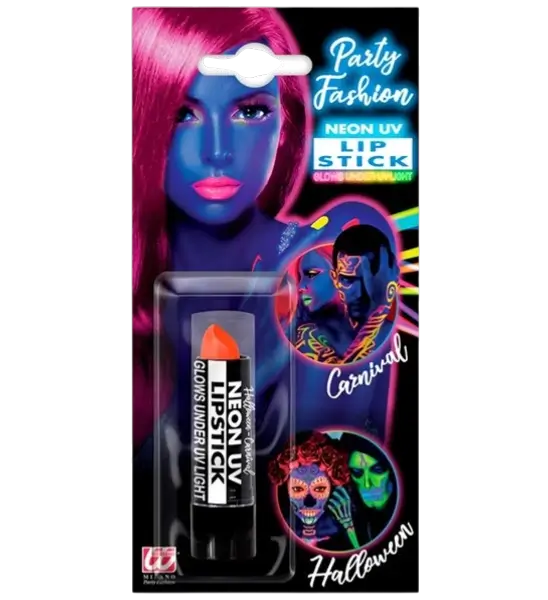 Orange Fluorescent UV Lipstick - Halloween Carnival Face Makeup - 6 ml