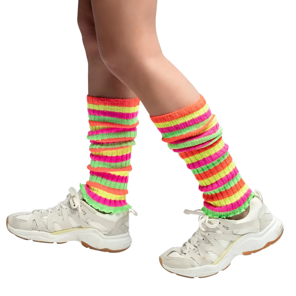 Rainbow leggings - 80s fancy dress accessories