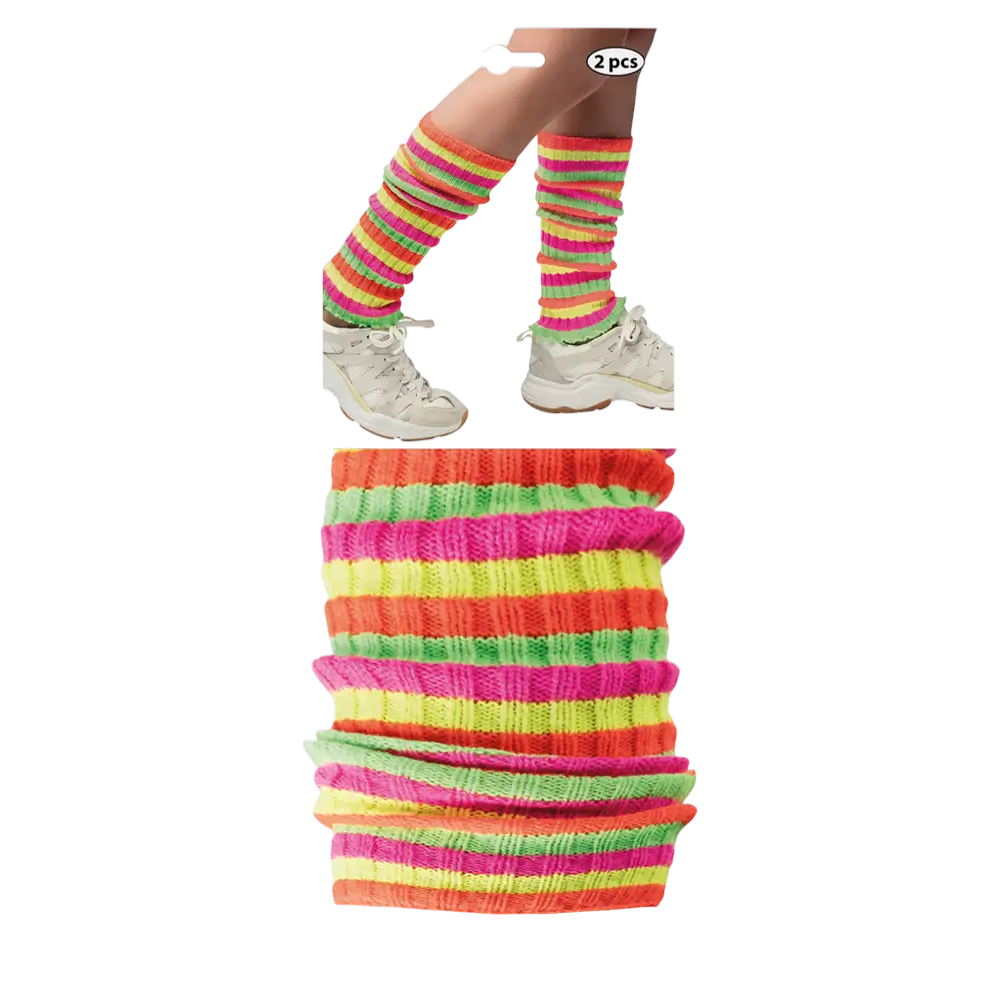 Rainbow leggings - 80s fancy dress accessories