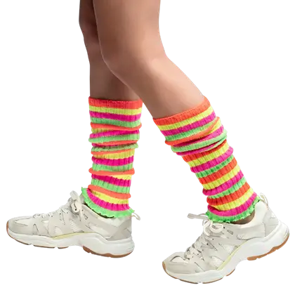 Rainbow leggings - 80s fancy dress accessories