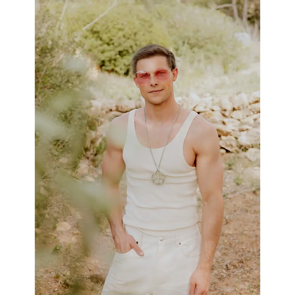 Peace Hippie necklace - Collier Symbole Paix Années 60