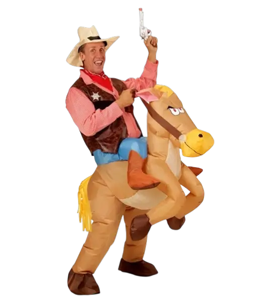 Inflatable Cowboy and Horse Costume - Carnival Disguise
