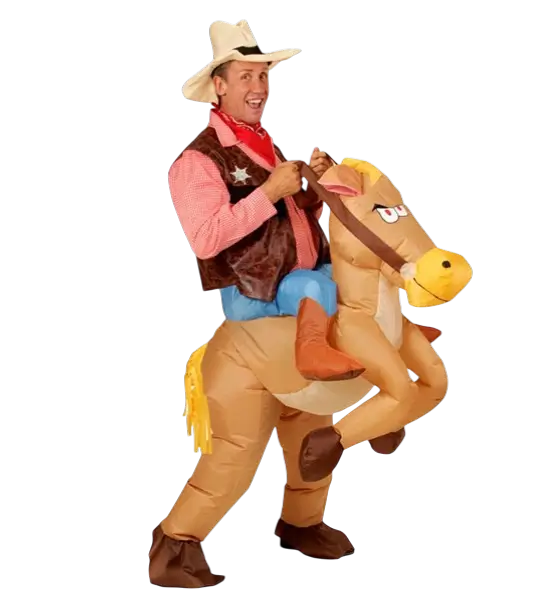 Inflatable Cowboy and Horse Costume - Carnival Disguise