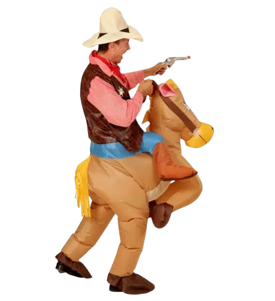 Inflatable Cowboy and Horse Costume - Carnival Disguise