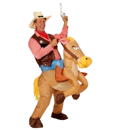 Inflatable Cowboy and Horse Costume - Carnival Disguise