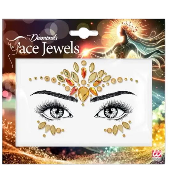 Yellow Diamonds Face Jewellery - Strass Festival