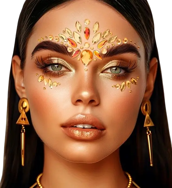 Yellow Diamonds Face Jewellery - Strass Festival