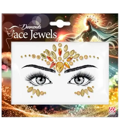 Yellow Diamonds Face Jewellery - Strass Festival