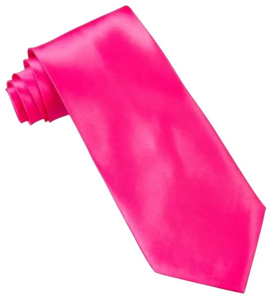 Fluorescent Pink Satin Tie - 80s Evening Accessory