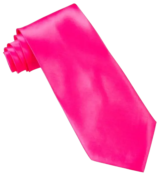 Fluorescent Pink Satin Tie - 80s Evening Accessory