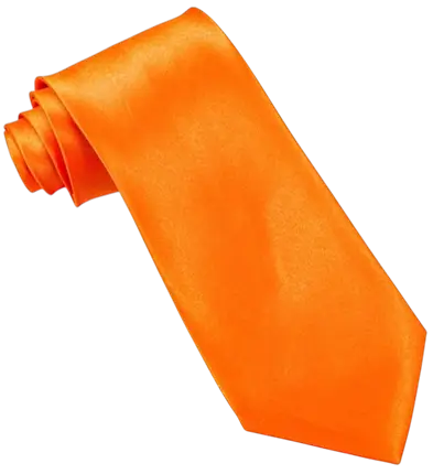 Fluorescent Orange Satin Tie - 80s Evening Accessory