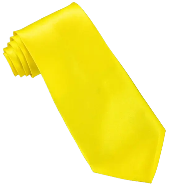 Fluorescent Yellow Satin Tie - 80s Evening Accessory