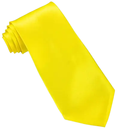 Fluorescent Yellow Satin Tie - 80s Evening Accessory