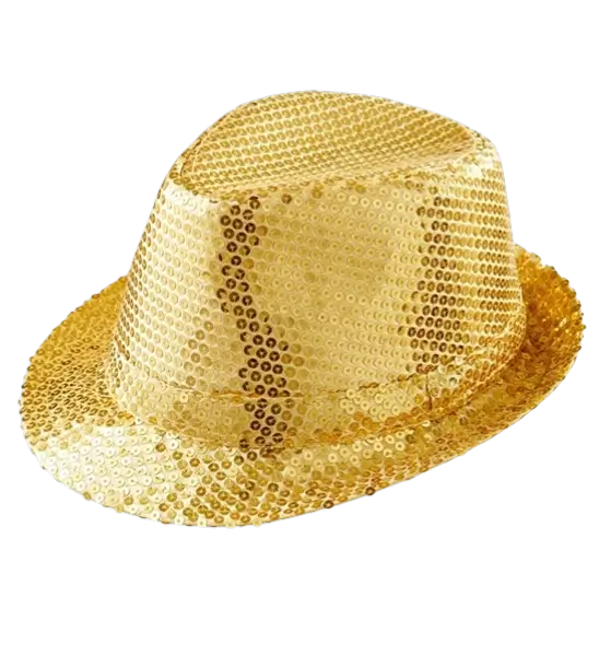 Chapeau Pailleté Doré - Disco Evening Accessory