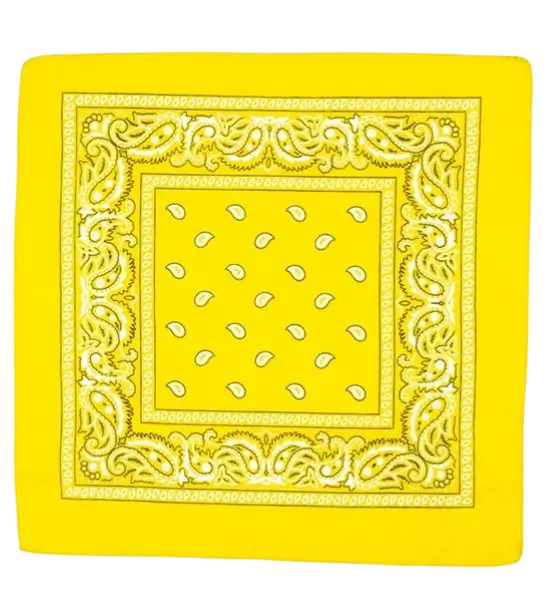 Yellow Cowboy Bandana 55x55 cm - Western Scarf