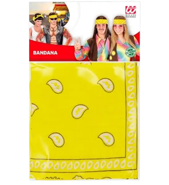 Yellow Cowboy Bandana 55x55 cm - Western Scarf