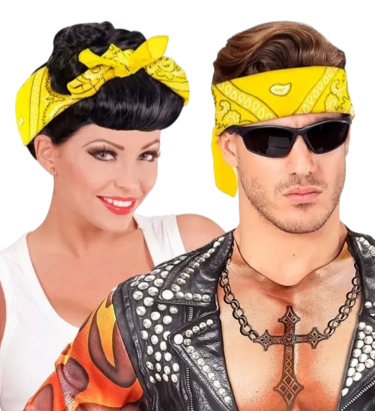 Yellow Cowboy Bandana 55x55 cm - Western Scarf