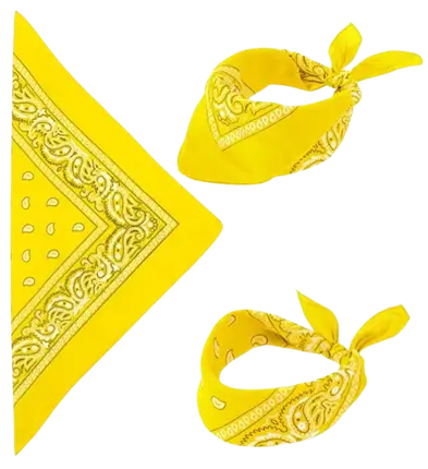 Yellow Cowboy Bandana 55x55 cm - Western Scarf