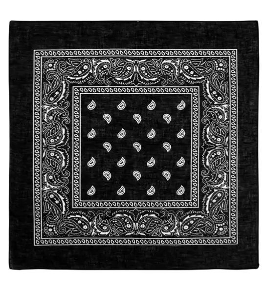 Black Cowboy Bandana 55x55 cm - Western Scarf