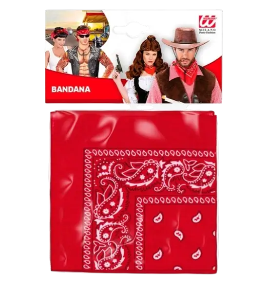 Red Cowboy Bandana 55x55 cm - Western Scarf